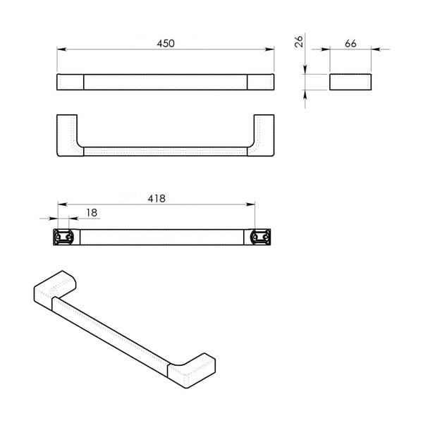 Ścienny wieszak na ręczniki z mosiądzu w kolorze złota Gedy Pirenei – Sapho-image-2