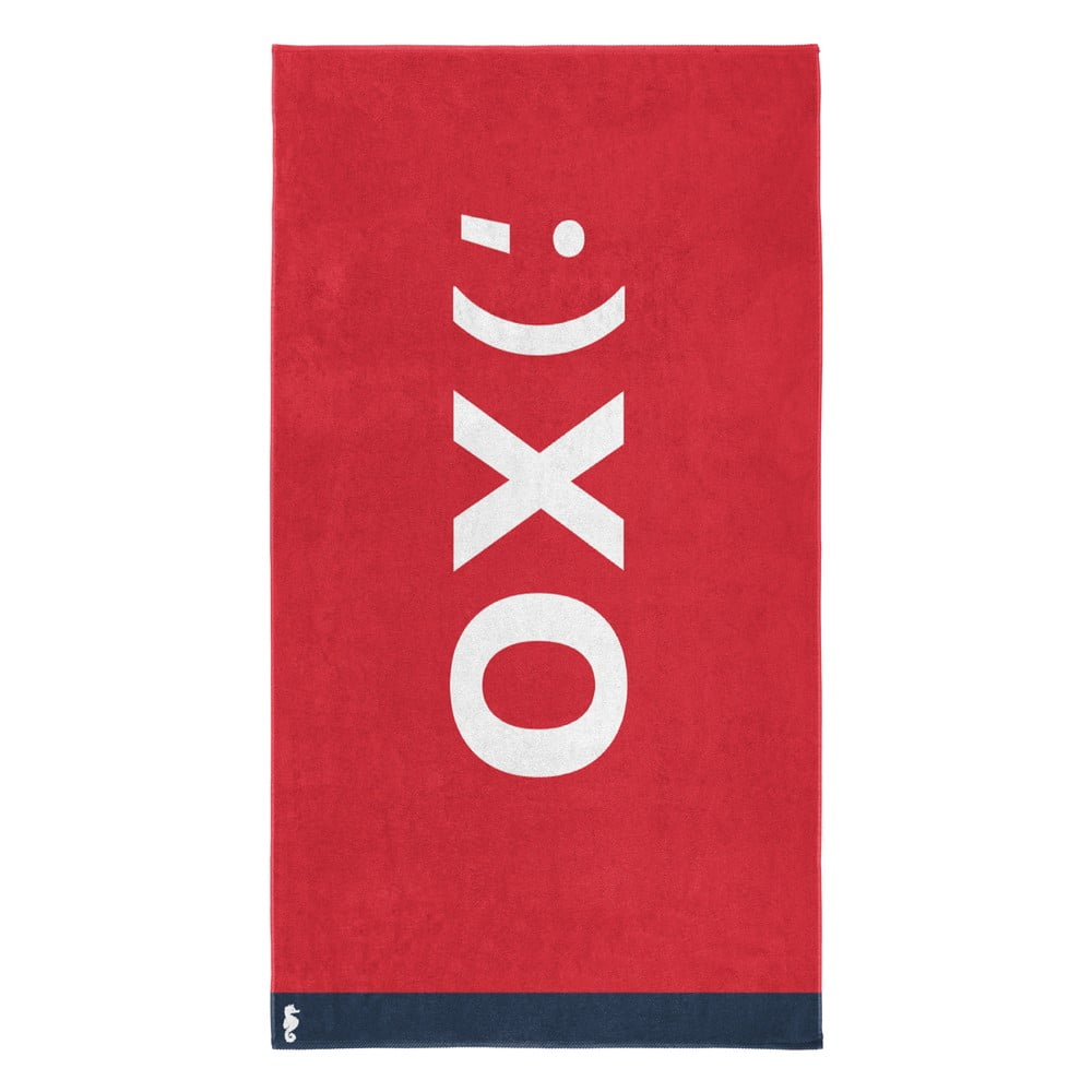 Czerwony ręcznik bawełniany Seahorse XO, 180 x 100 cm