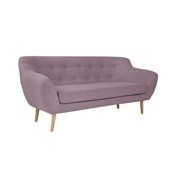 Różowa sofa 3-osobowa z jasnymi nogami Mazzini Sofas Sicile-image-2