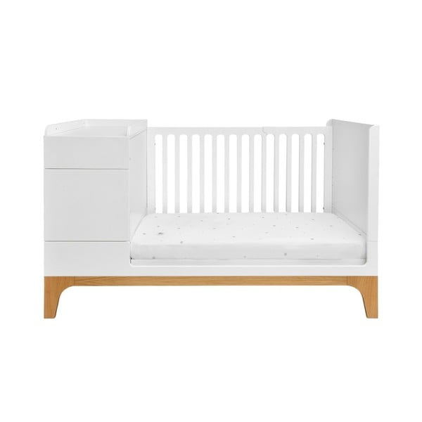 Białe wielofunkcyjne łóżeczko dziecięce BELLAMY UP, 70x120 cm