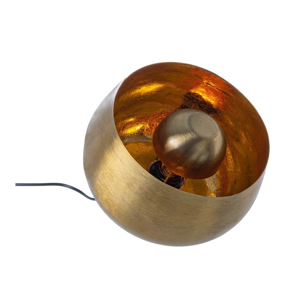 Metalowa lampa stołowa w kolorze złota z metalowym kloszem (wysokość 24,5 cm) Ishan – Bizzotto