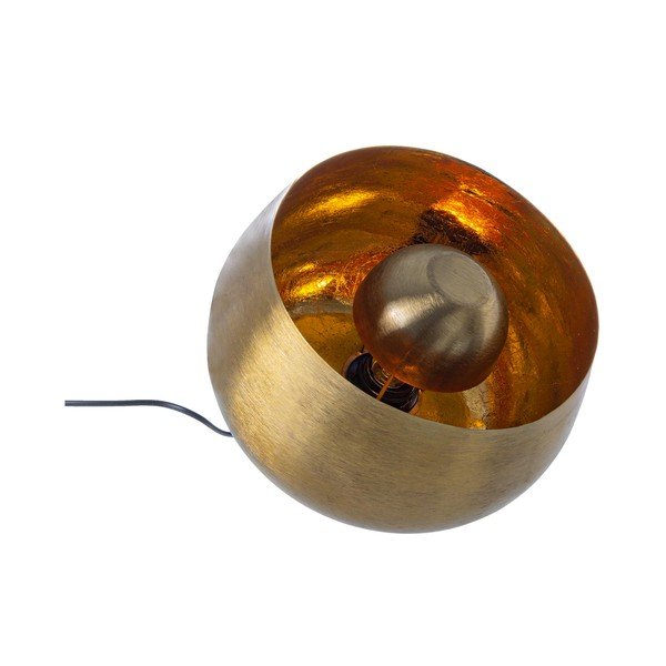 Metalowa lampa stołowa w kolorze złota z metalowym kloszem (wysokość 24,5 cm) Ishan – Bizzotto