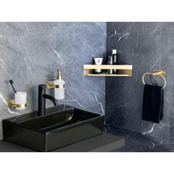 Samoprzylepny wieszak na ręczniki ze stali nierdzewnej Orea Gold – Wenko-image-1