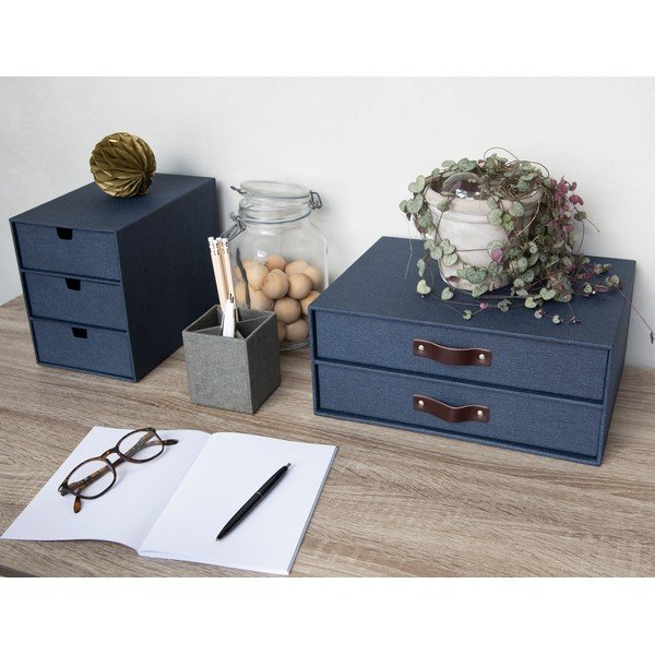 Ciemnoniebieski 2-piętrowy organizer Bigso Box of Sweden Birger, 33x25,5 cm-image-1