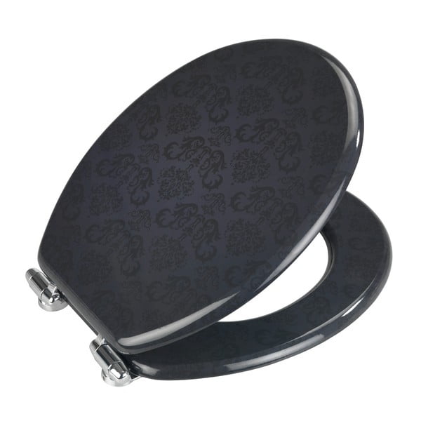 Ciemnoszara deska sedesowa wolnoopadająca Wenko Bellevue, 42,5x35,5 cm-image-1