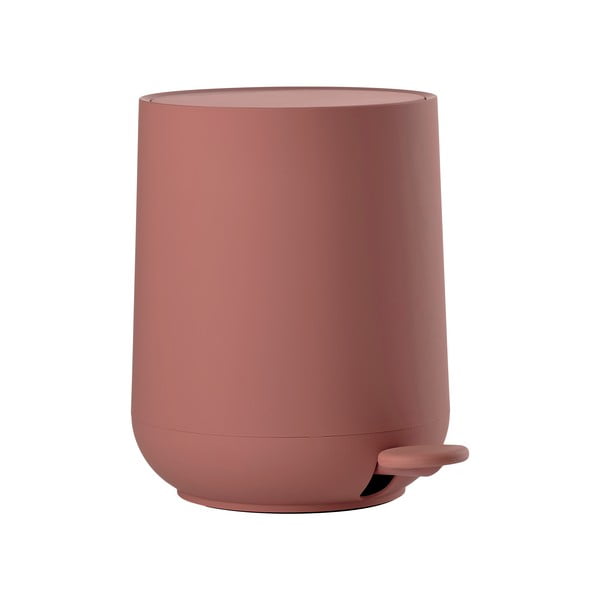 Jasnoczerwony plastikowy kosz na śmieci z pedałem 3 l Nova – Zone