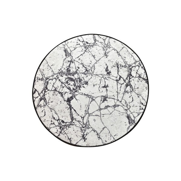 Czarno-biały dywanik łazienkowy Foutastic Marble Circle, ø 100 cm