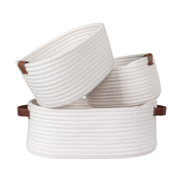 Tekstylne koszyki do łazienki zestaw 3 szt. 35x25x13 cm Jarana – House Nordic-image-3