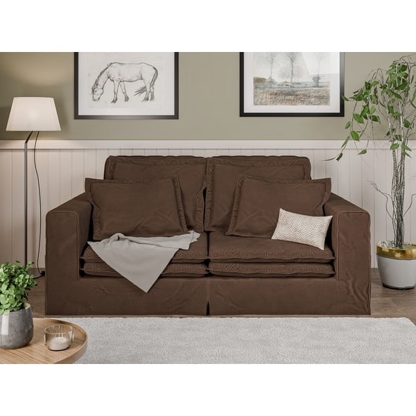 Ciemnobrązowa sofa 196 cm Nora – Ropez-image-1