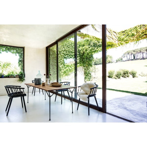 Brązowo-białe krzesło z oparciem z drewna jesionu Magis Cyborg-image-2