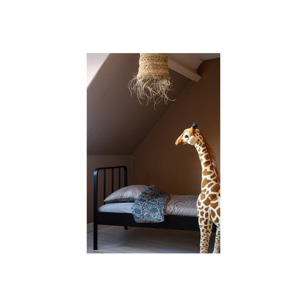 Czarne metalowe łóżko ze stelażem 90x200 cm Mees – WOOOD-image-4