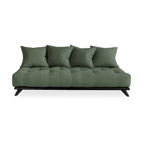 Sofa z zielonym obiciem Karup Design Senza Black/Olive Green
