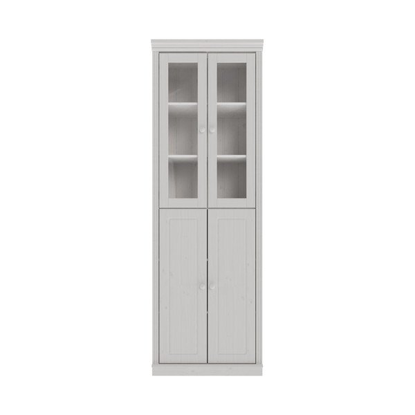 Biała witryna z litego drewna sosnowego 74x223x37 cm Anita – Støraa