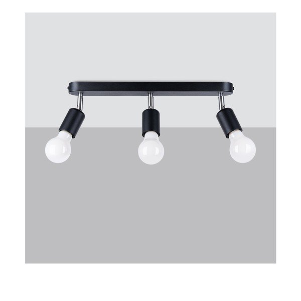 Czarna metalowa lampa sufitowa ø 6 cm Brando – Sollux-image-2