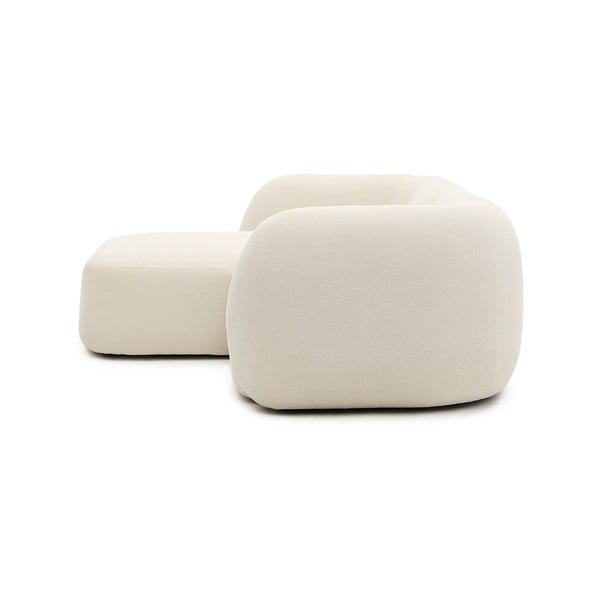 Kremowy narożnik z tkaniny szenilowej (lewostronny/z szezlongiem) Martina – Kave Home-image-3