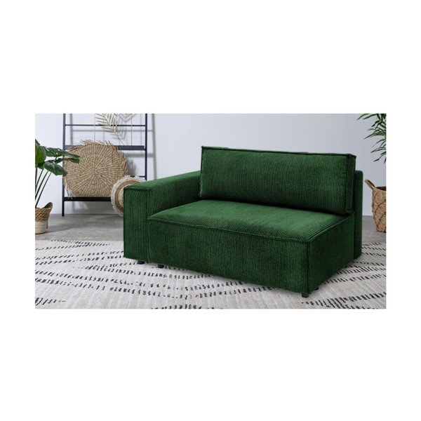 Zielony sztruksowy moduł sofy (lewostronny) Nihad modular – Bobochic Paris-image-1