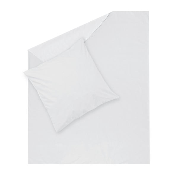 Biała pościel Hawke&Thorn Parker, 155x220 cm + poduszka 80x80 cm