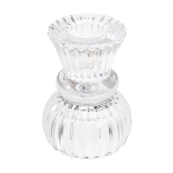 Niski przezroczysty szklany świecznik – Rex London-image-1