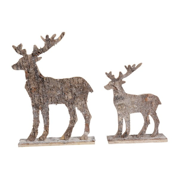 Zestaw 2 dekoracji drewnianych Côté Table Deers