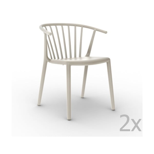 Zestaw 2 kremowych krzeseł ogrodowych Resol Woody
