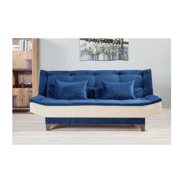 Niebiesko-biała sofa rozkładana Ersi