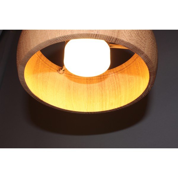 Czarno-naturalna lampa wisząca LED ze ściemniaczem i drewnianym kloszem Shine-wood – Fischer & Honsel-image-3