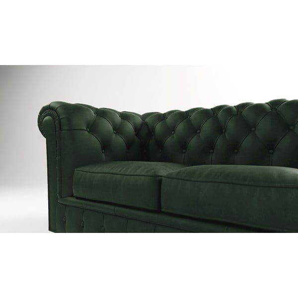 Ciemnozielona aksamitna sofa 230 cm Cambridge – Ropez-image-3