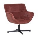 Obrotowy aksamitny fotel w kolorze terakoty Wibo – WOOOD