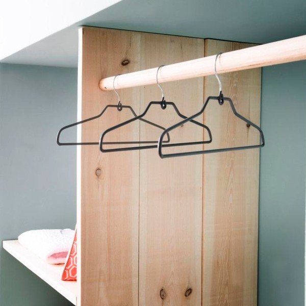 Zestaw 3 wieszaków Compactor Taupe Coats-image-1