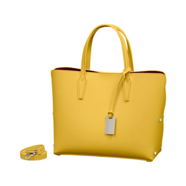 Żółta torebka skórzana Andrea Cardone Dettalgio