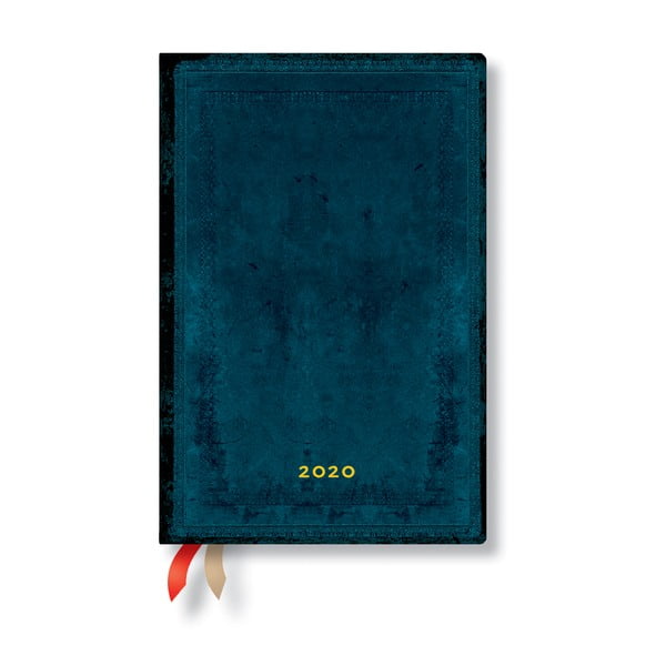 Niebieski kalendarz na rok 2020 w twardej oprawie Paperblanks Calypso, 368 str.