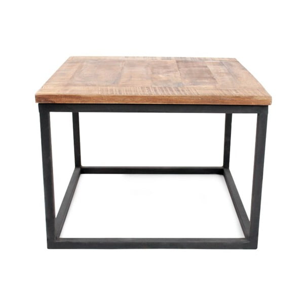 Czarny stolik z blatem z drewna mango LABEL51 Box