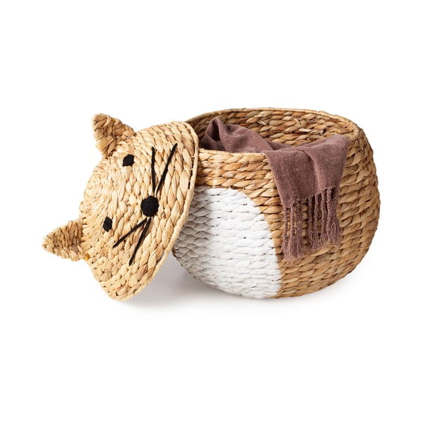 Dziecięcy kosz na zabawki z hiacyntu wodnego w naturalnym kolorze ø 40x43 cm Cat – Compactor-image-4