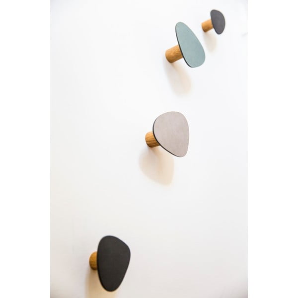 Szarozielony ścienny stalowy haczyk Dot L Nupo – LIND DNA-image-1