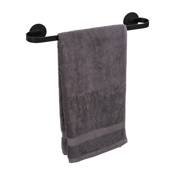 Samoprzylepny metalowy wieszak na ręczniki w kolorze matowej czerni Bivio – Wenko-image-4