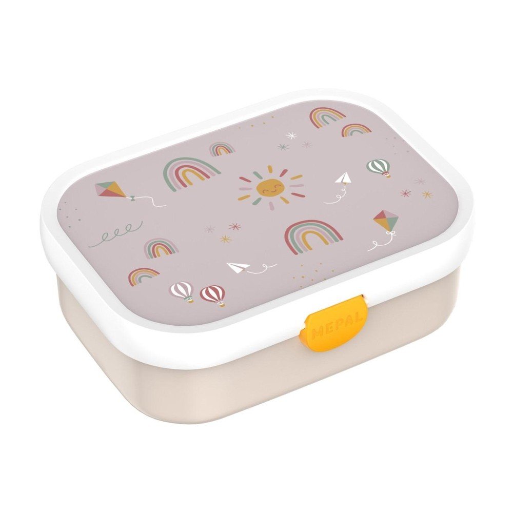Beżowy plastikowy pojemnik śniadaniowy dla dzieci Sunshine & Rainbow – Mepal