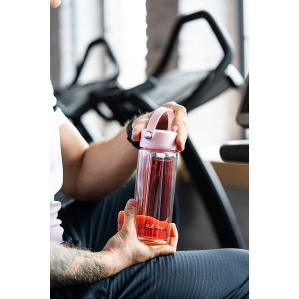 Różowa szklana butelka 350 ml Fuori – Vialli Design-image-4