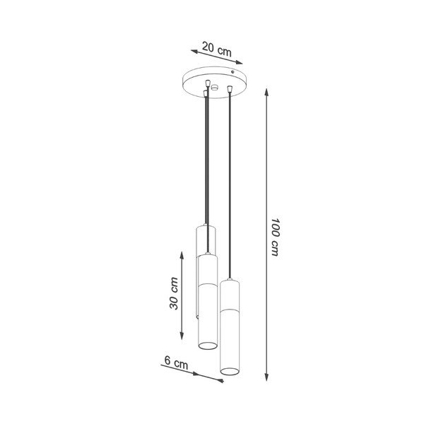 Czarna lampa wisząca ø 6 cm Paul – Sollux-image-4
