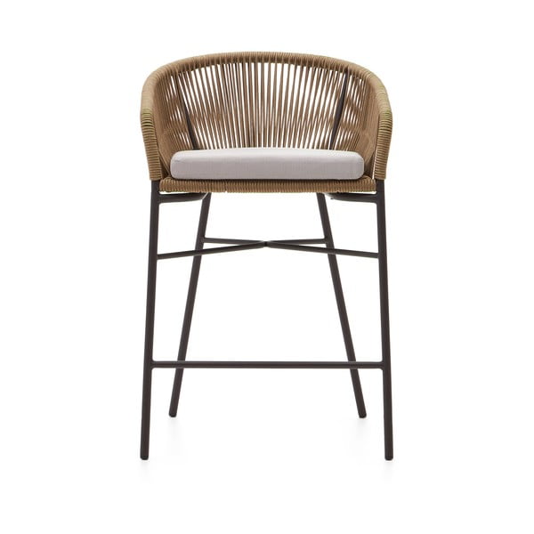 Beżowy metalowy/tapicerowany hoker ogrodowy Yanet – Kave Home-image-3