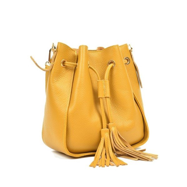 Żółta skórzana torebka Carla Ferreri Jessie-image-3