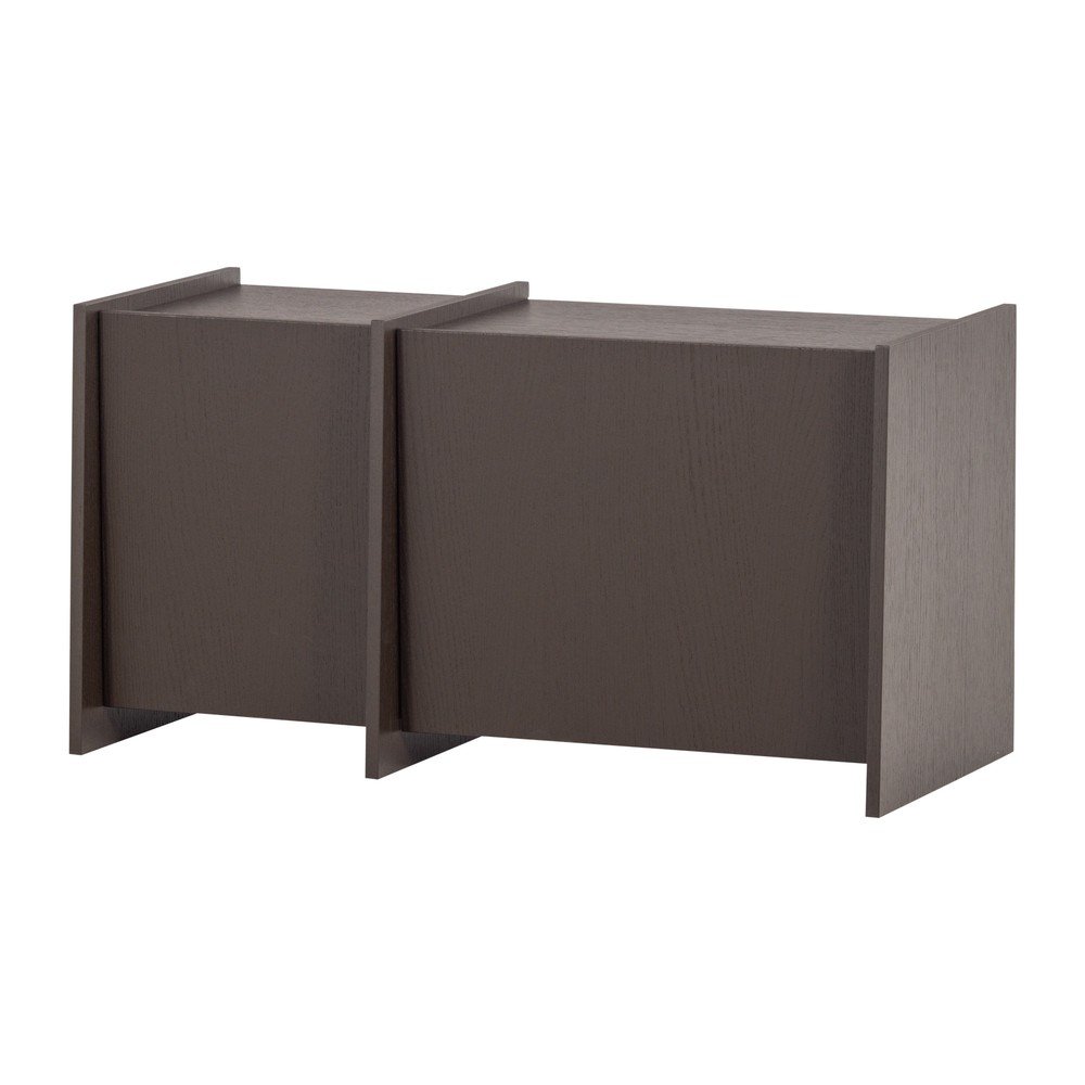 Ciemnobrązowa szafka pod TV w dekorze jesionu 102x53x44 cm Brock – WOOOD