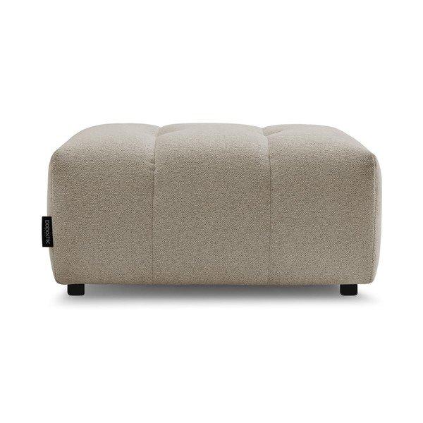 Beżowy podnóżek z tkaniny szenilowej Roxelane – Bobochic Paris