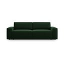 Ciemnozielona aksamitna rozkładana/ze schowkiem sofa 247 cm Jodie – Micadoni 