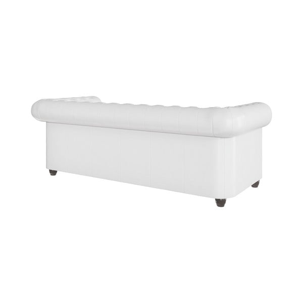Biała rozkładana sofa z imitacji skóry 203 cm York – Ropez-image-2