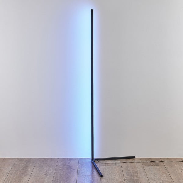 Czarna lampa stojąca LED (wys. 141 cm) Level – Trio