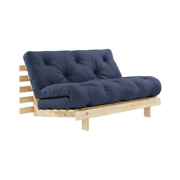 Sofa rozkładana z ciemnoniebieskim obiciem Karup Design Roots Raw/Navy