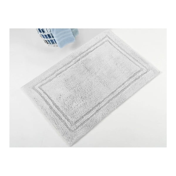 Szary ręcznie tkany dywanik łazienkowy z bawełny premium Margot, 50x75 cm