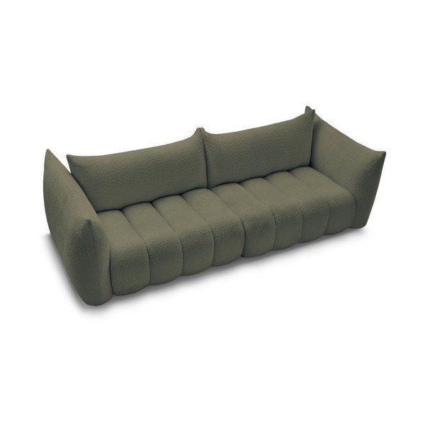 Zielona sofa z materiału bouclé 286 cm Azra – Bobochic Paris-image-3