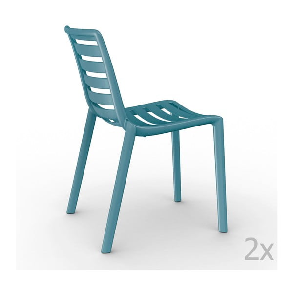 Zestaw 2 niebieskich krzeseł ogrodowych Resol Slatkat