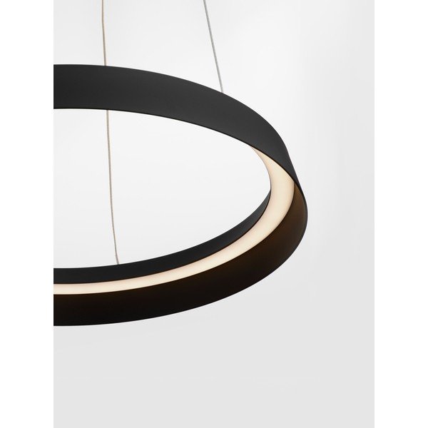 Aluminiowa lampa wisząca LED ze ściemniaczem w kolorze matowej czerni z kloszem ze szkła akrylowego ø 45 cm Ormi – Nova Luce-image-2